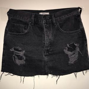 Forever 21 black ripped mini skirt